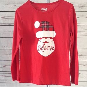 2/$15 Sleep On It red Santa "Believe" sleep shirt